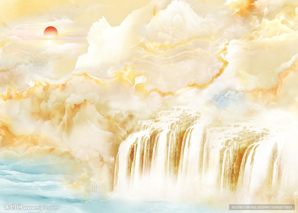 金碧辉煌  旭日东升 流水生财