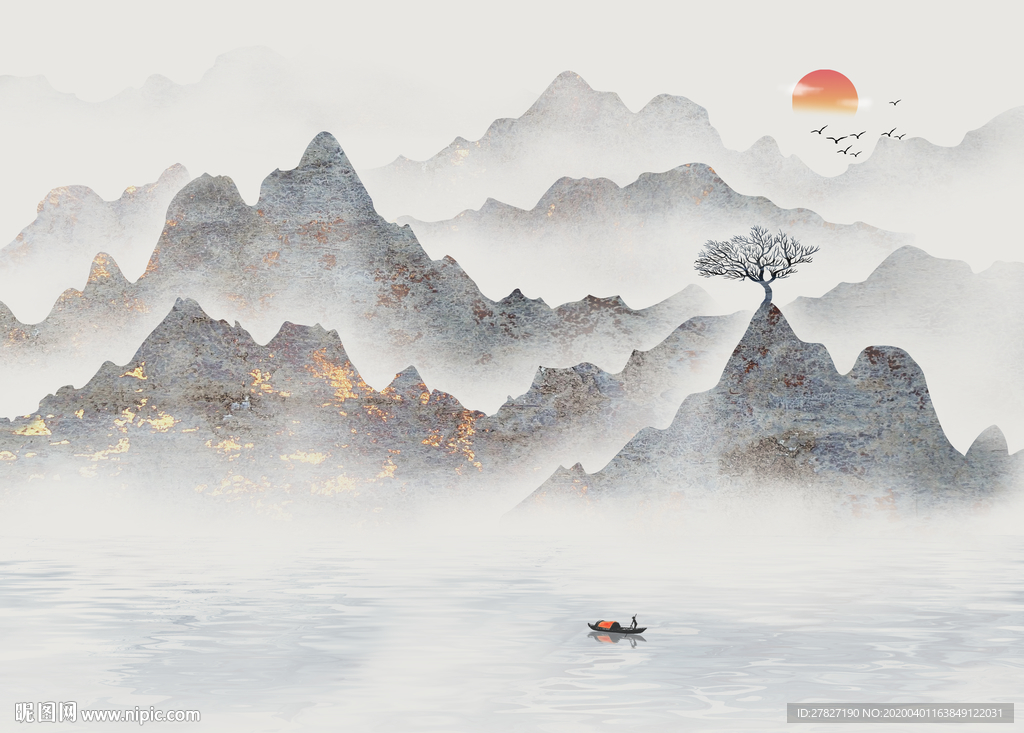 意境山水 新中式 旭日东升