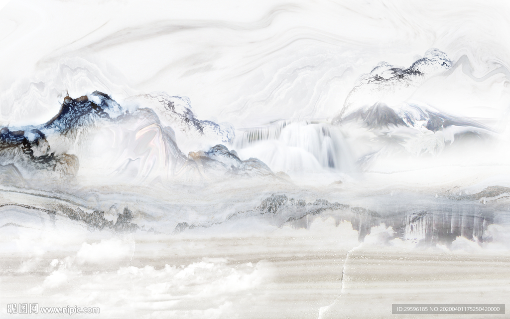 石纹高端山水画 tif分层