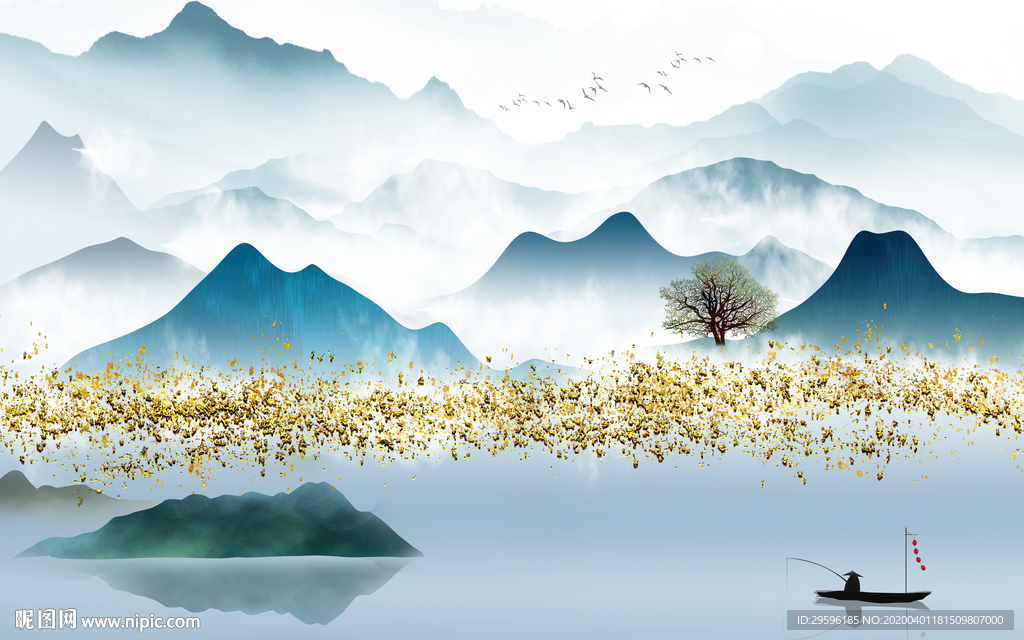 新款高端山水画 tif分层