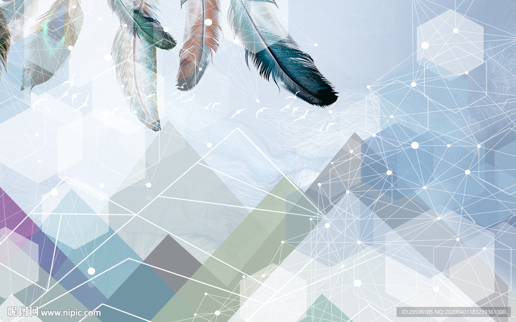 几何欧式新无框画 tif分层