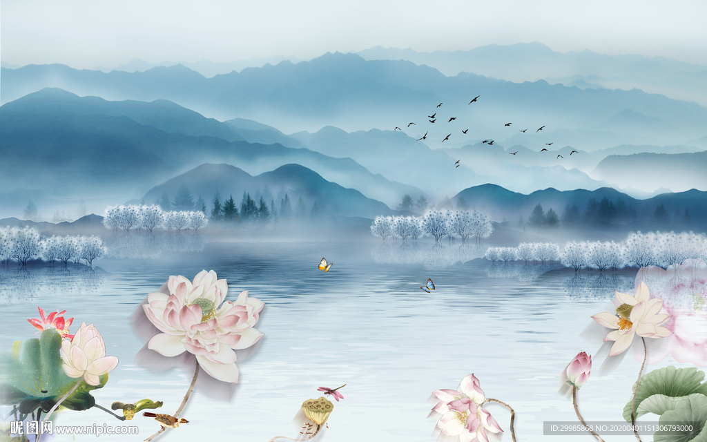 极品 中式新山水画 tif分层