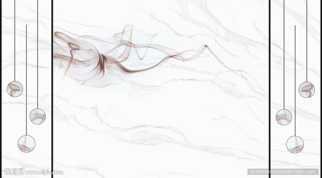 新中式抽象线条山水图片