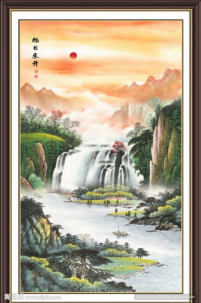 竖幅山水画