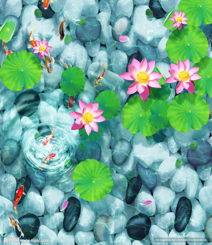 3D荷花池  地板