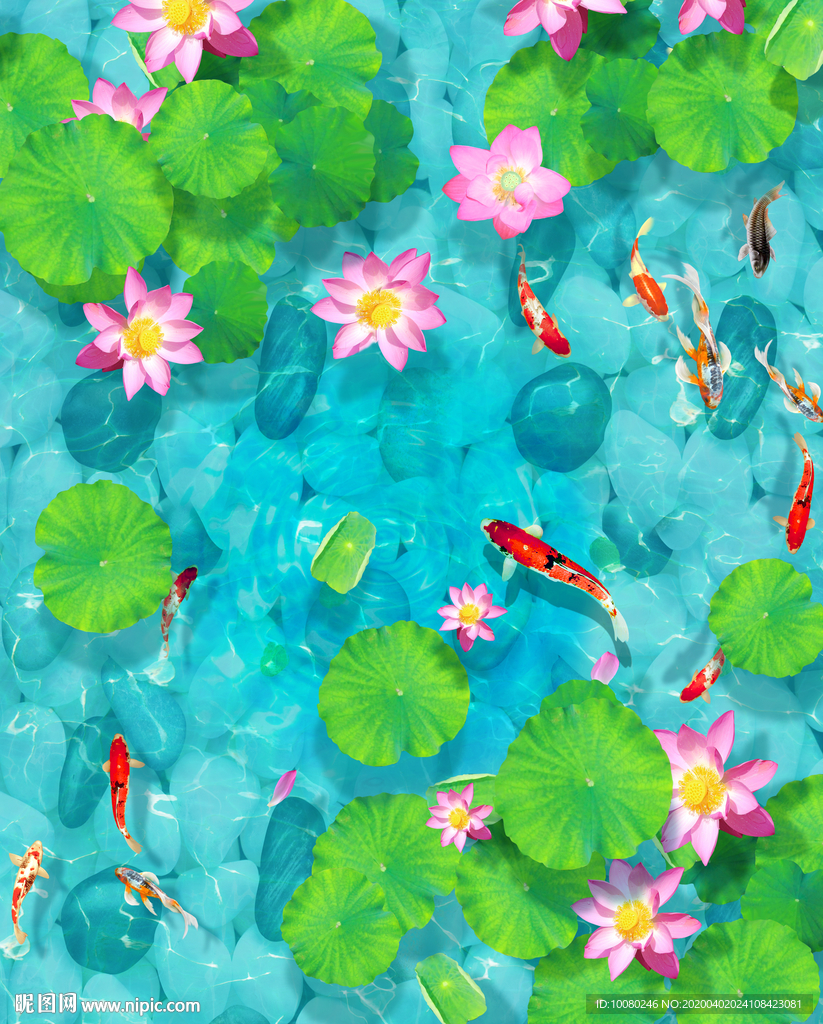 3D荷花池地板