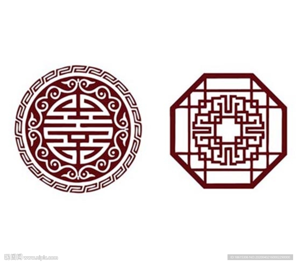 古代底纹圆形图案
