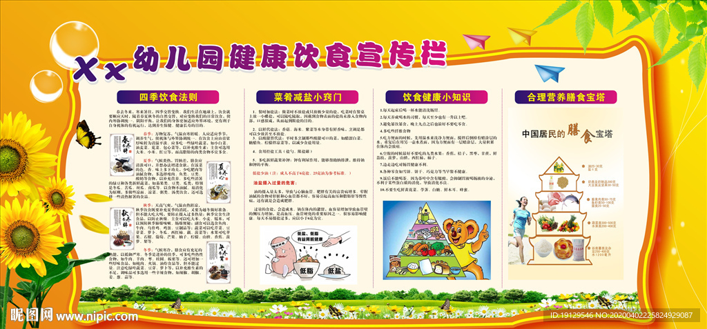 幼儿园健康饮食宣传栏