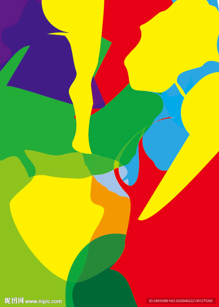 多色块异形图 抽象图