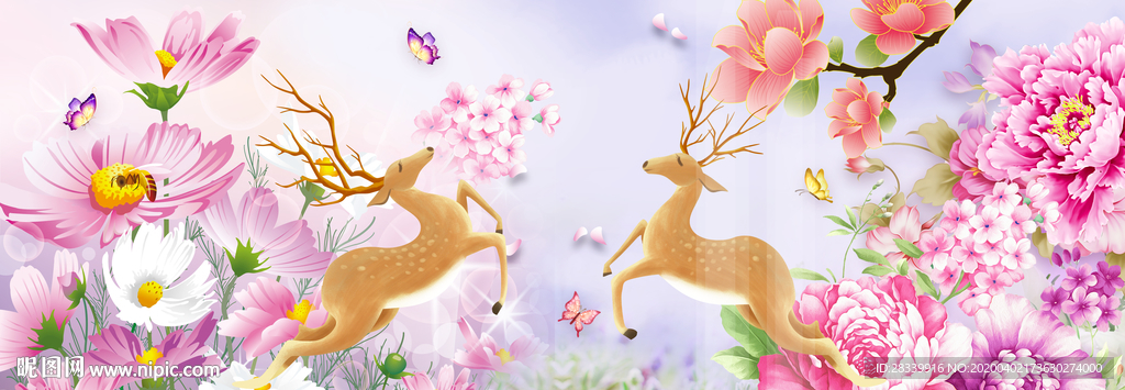 新中式 梦幻麋鹿