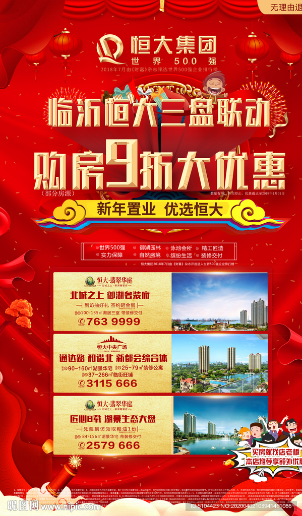 地产单图三盘联动