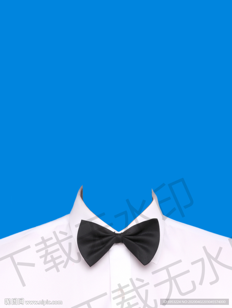 黑色领结白衬衫