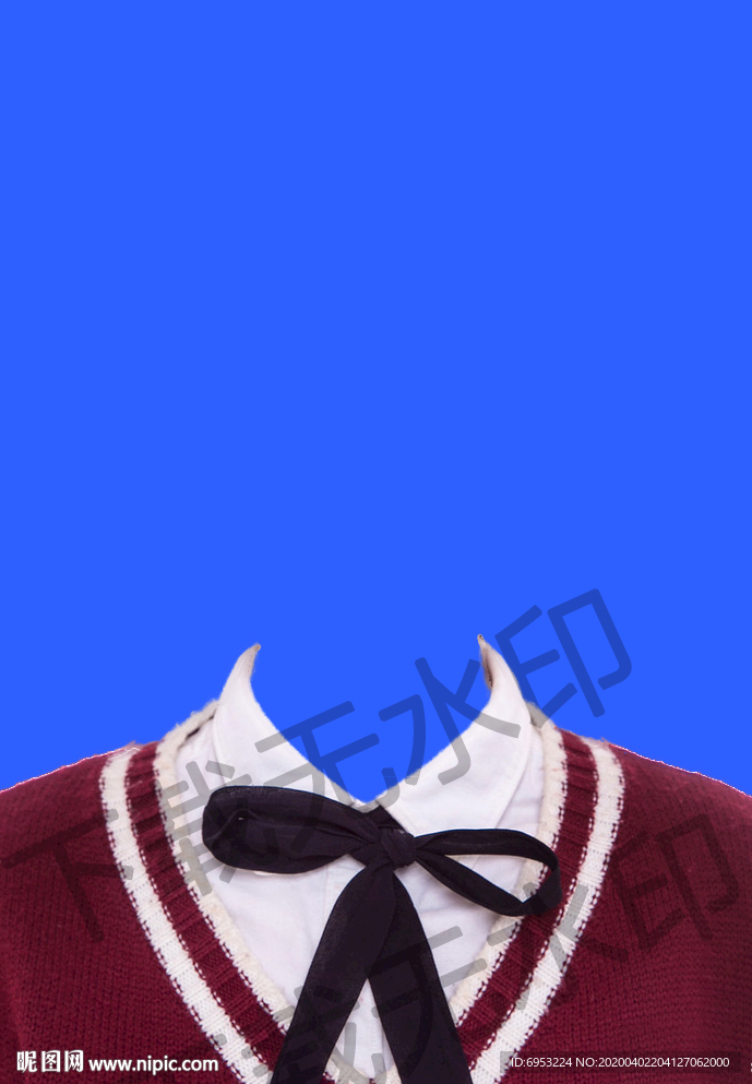 女生衣服毛衣证件照