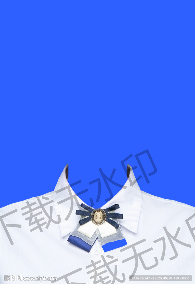 女生衬衫证件照白衬衫