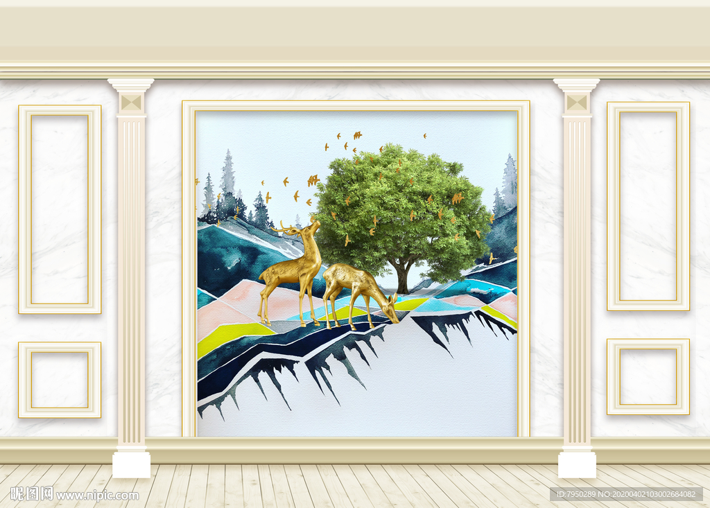 欧式集成墙板护墙板背景墙