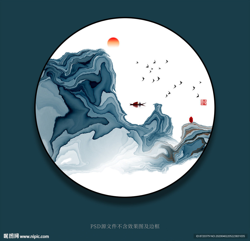 新中式无框画 写意画