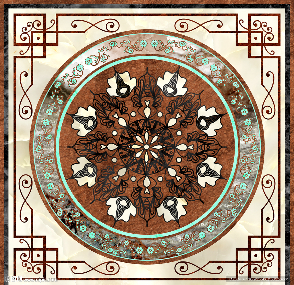 大理石拼花地贴背景