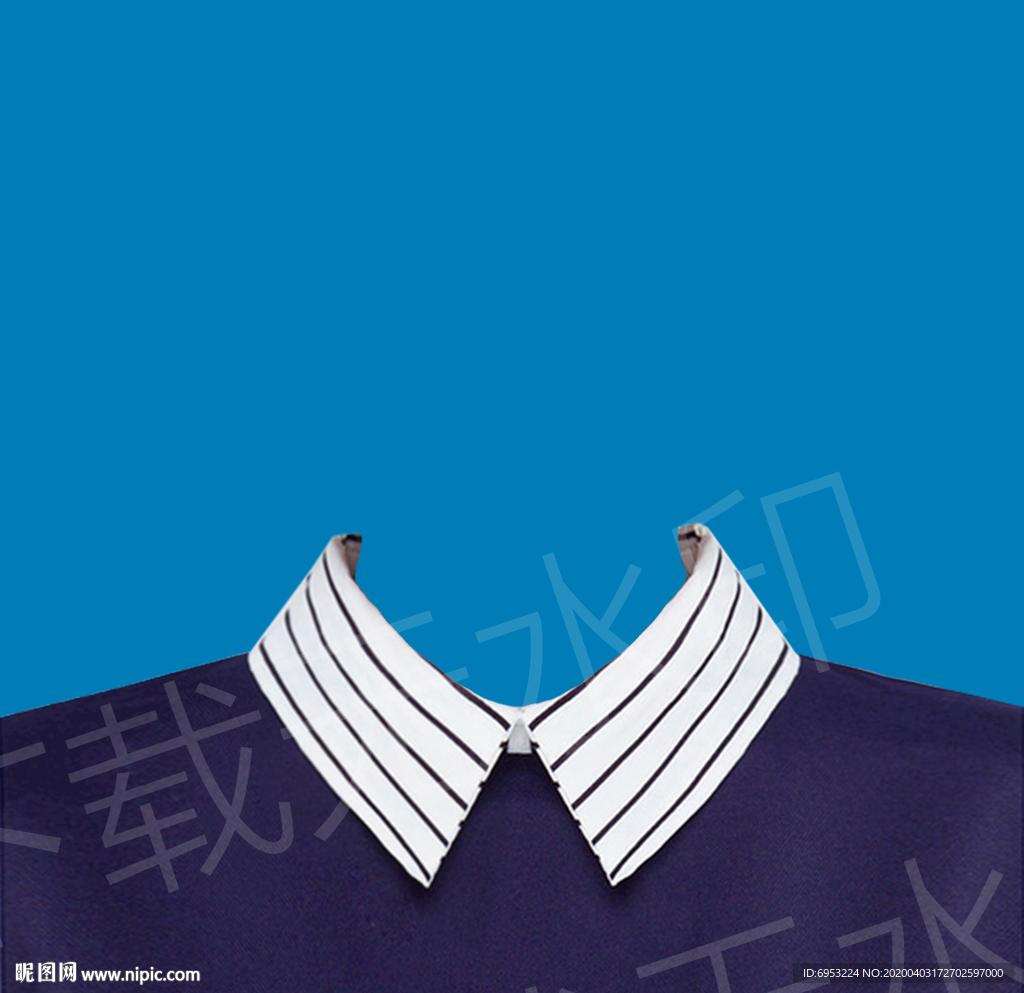 证件照蓝色衣服模板