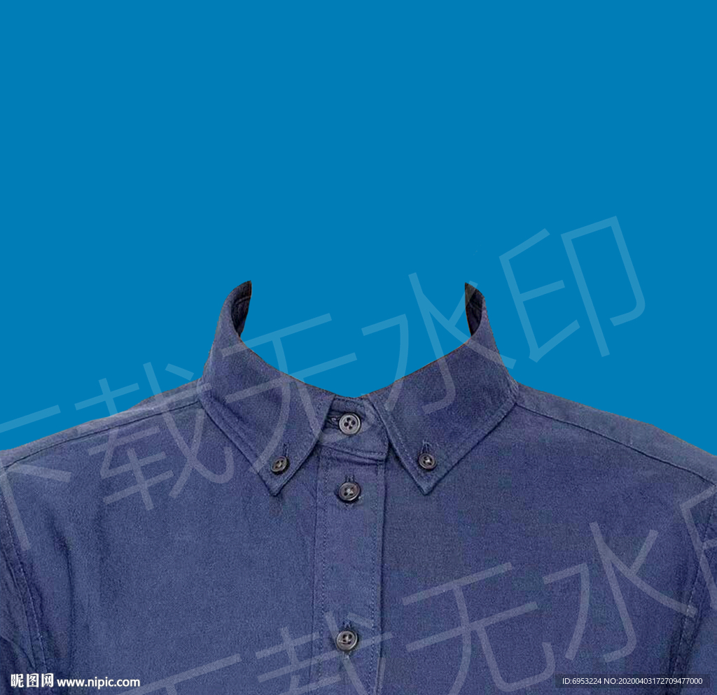 女生蓝色衬衫模板