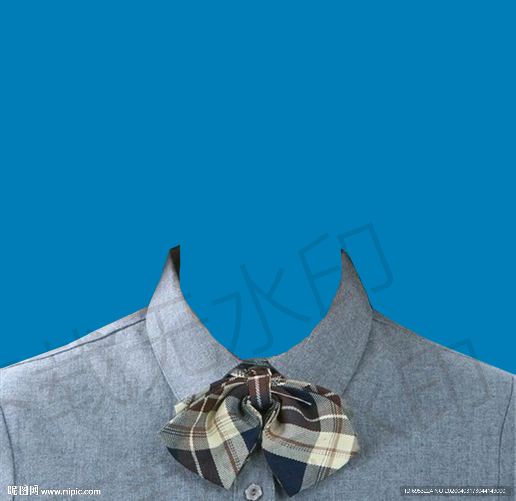 灰色衬衫证件照