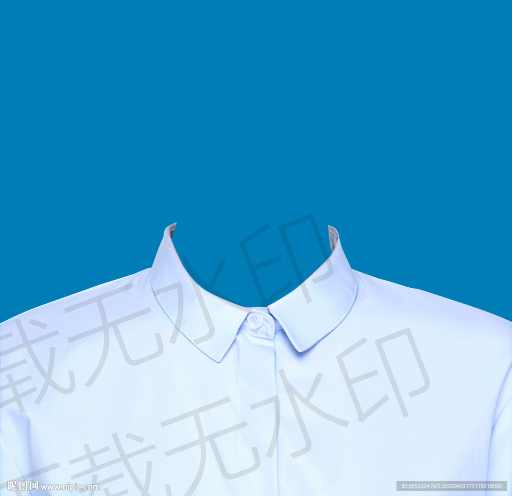 女生蓝色衬衫