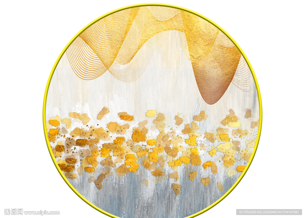 北欧圆形轻奢装饰画