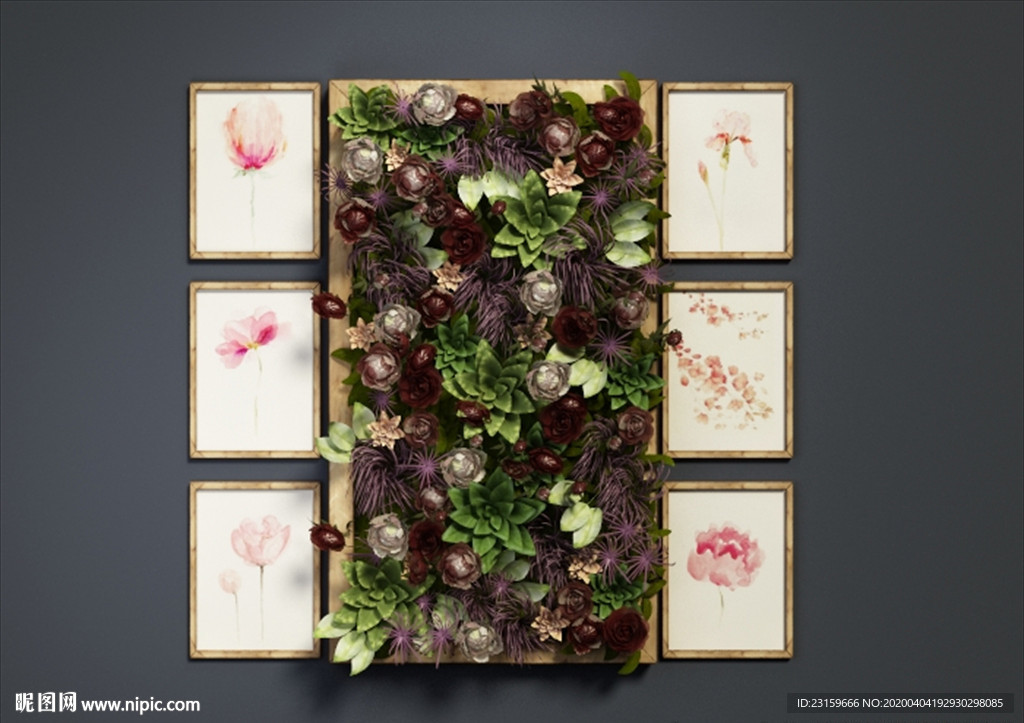 漂亮多肉绿植装饰墙