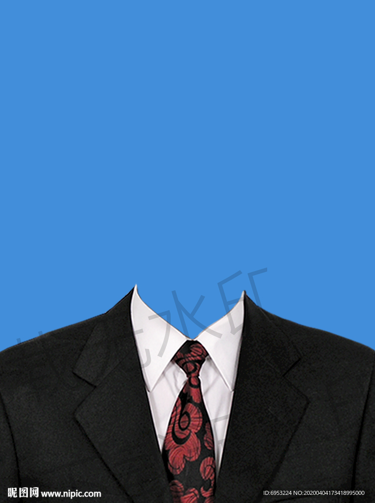 红色领带西装模板