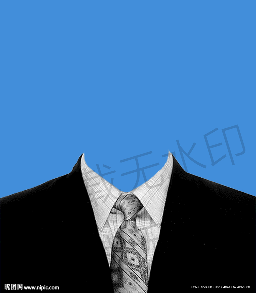 白色领带西装模板