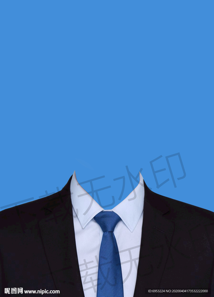 蓝色西装模板