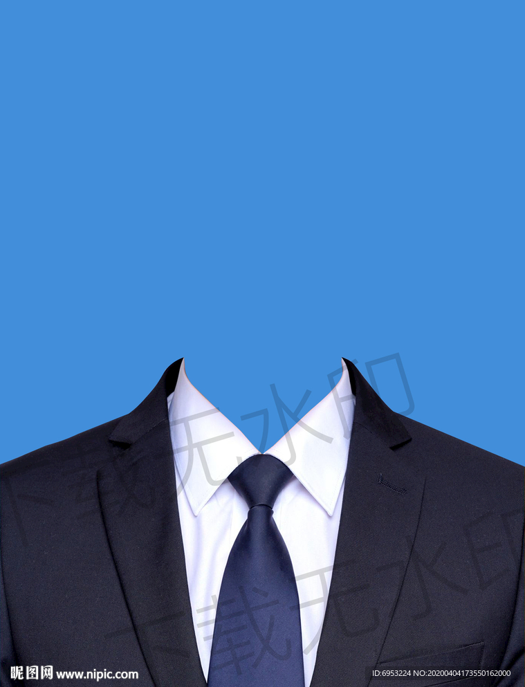 蓝色西装模板