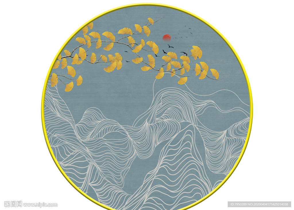 新中式圆形装饰画