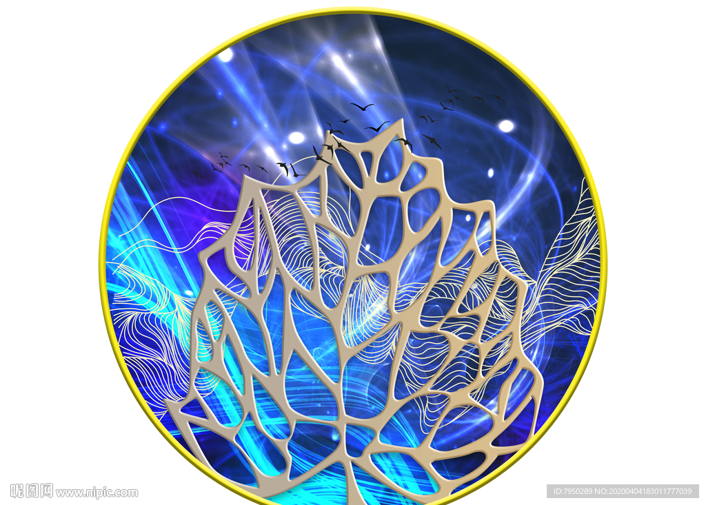 北欧圆形轻奢装饰画