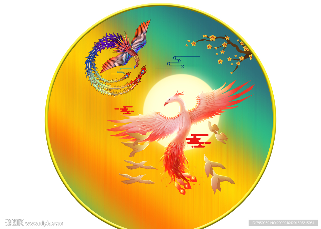 新中式圆形装饰画