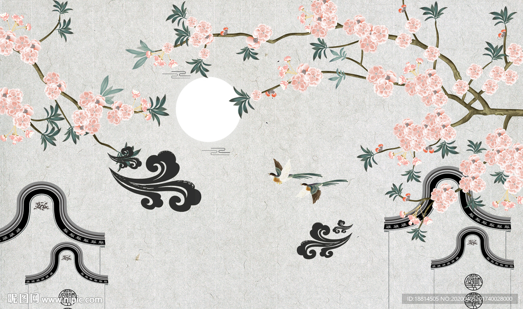 新中式风格客厅电视背景墙