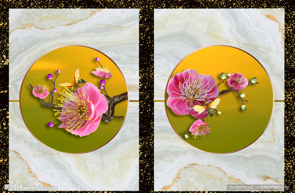 原创高清梅花装饰画壁画