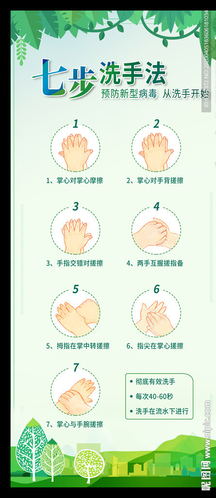 卡通七步洗手法