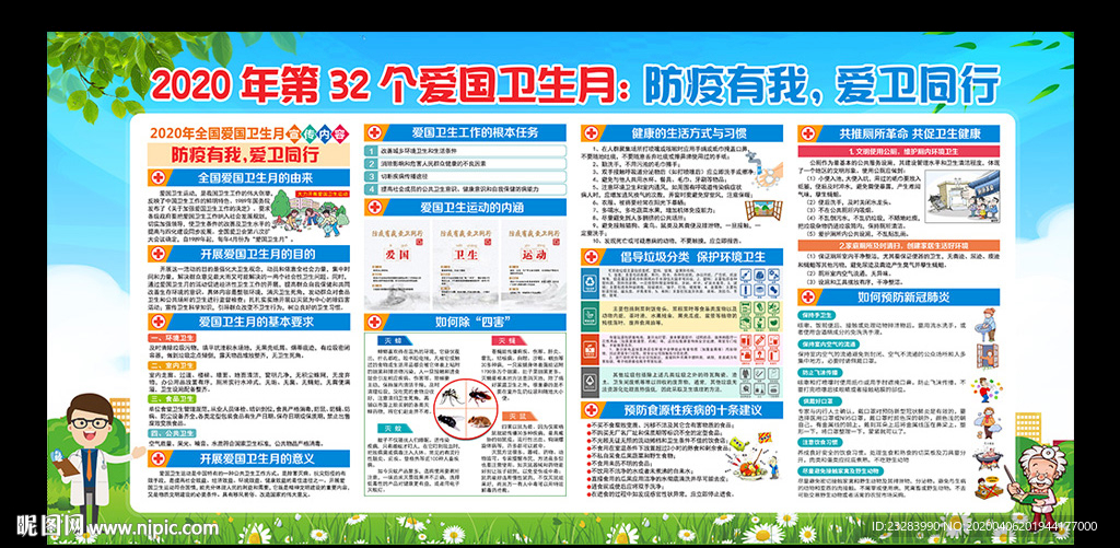 2020年爱国卫生月宣传栏
