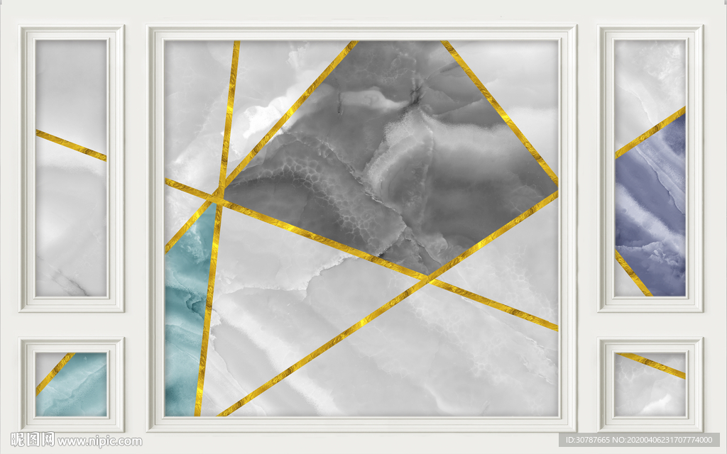 护墙板几何背景墙