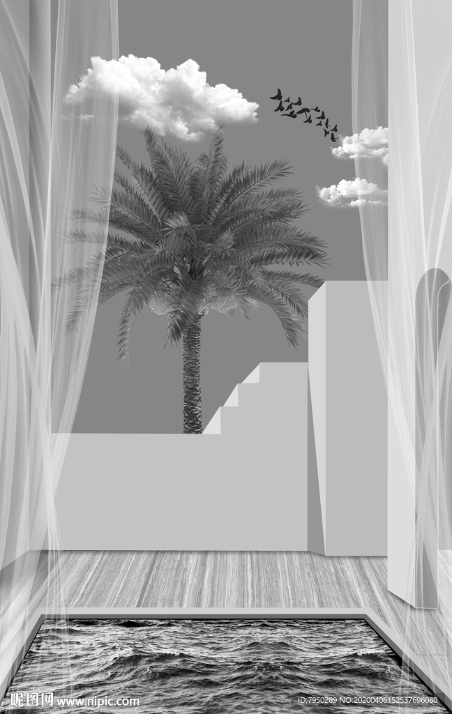 北欧圆轻奢装饰画