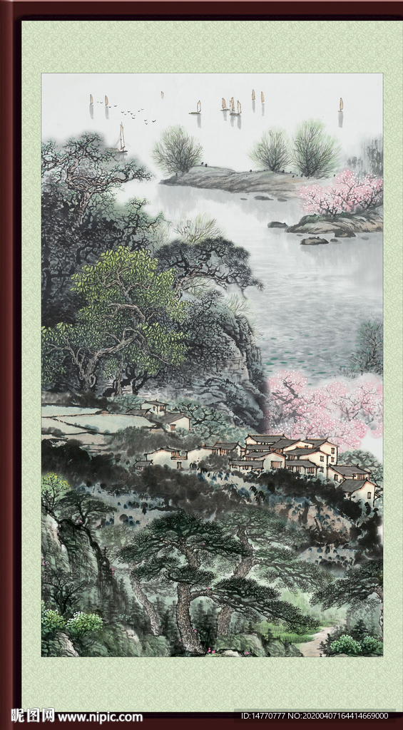 竖幅山水