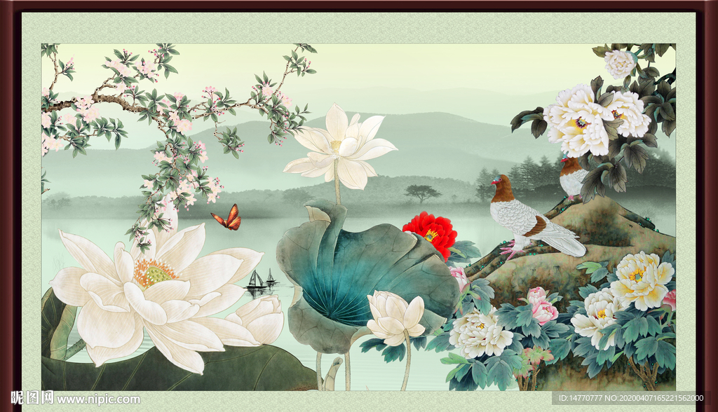 国画荷花