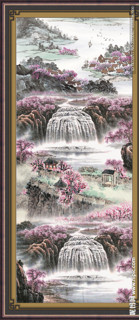 竖幅山水画