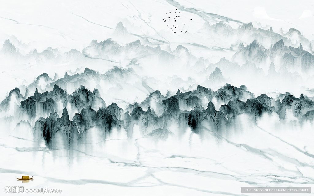 现代 最新山水画 tif分层