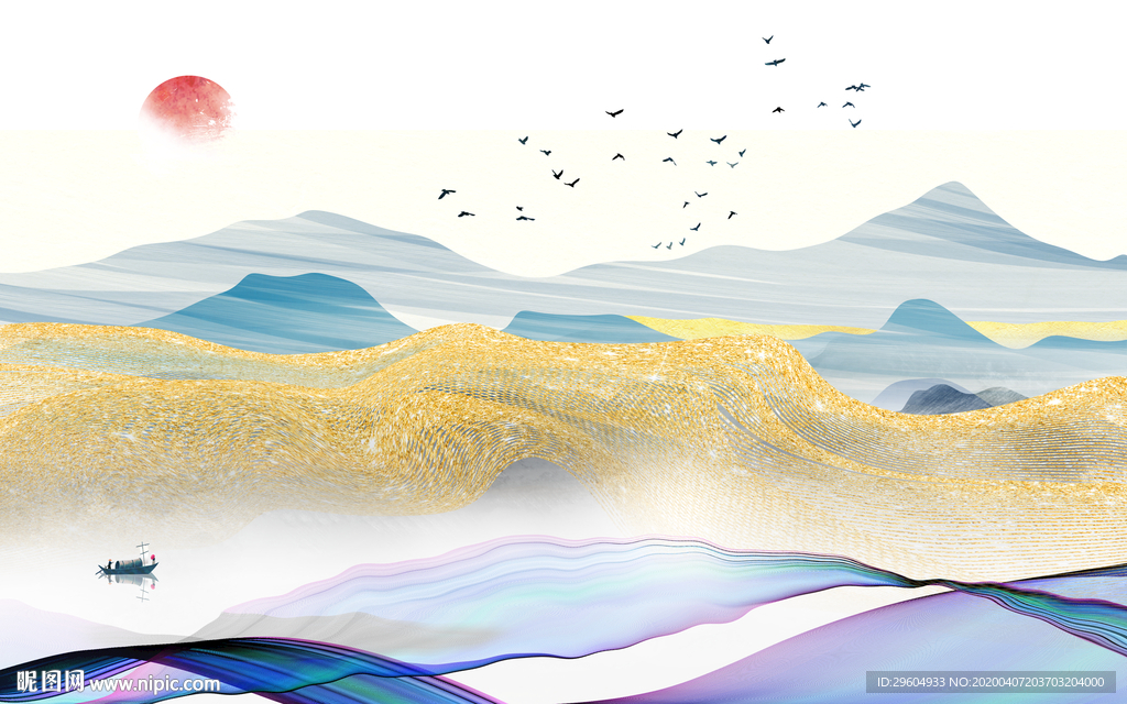 极品中式山水新画 tif分层