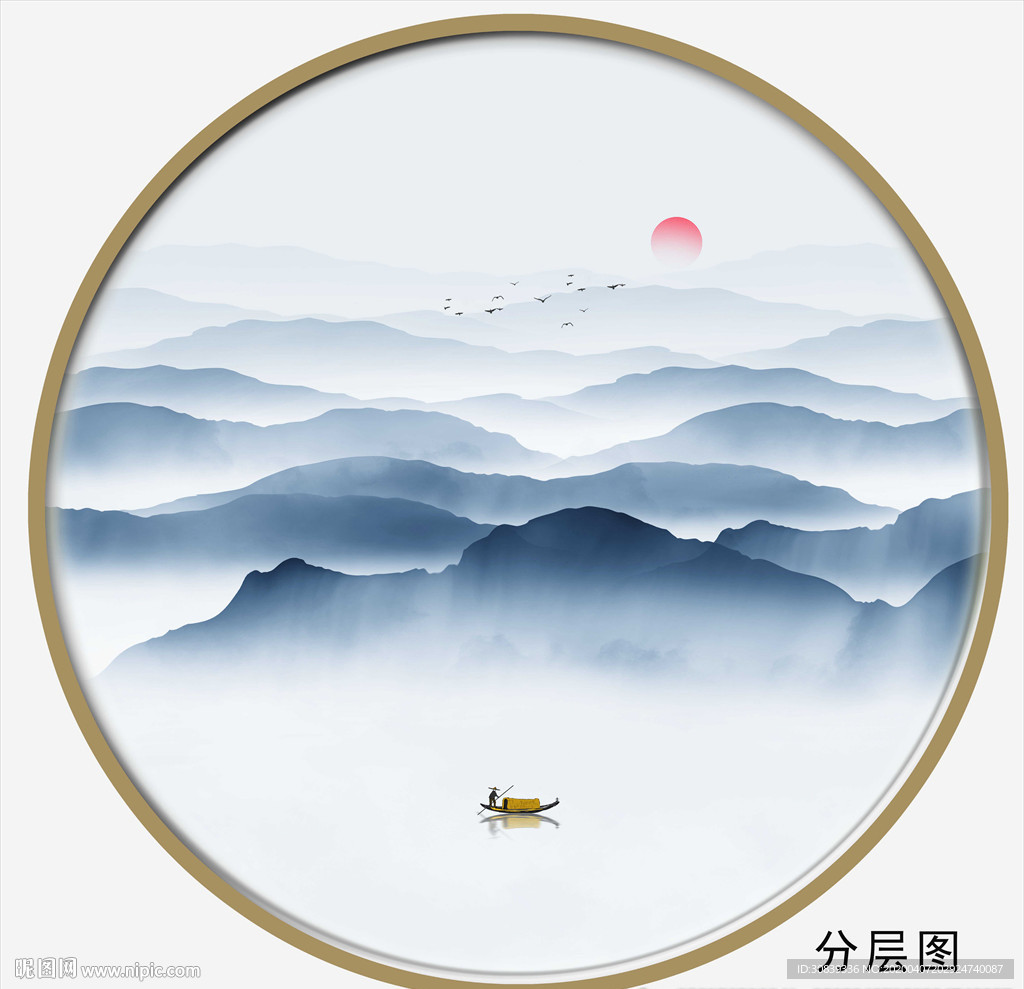 国画水墨山水