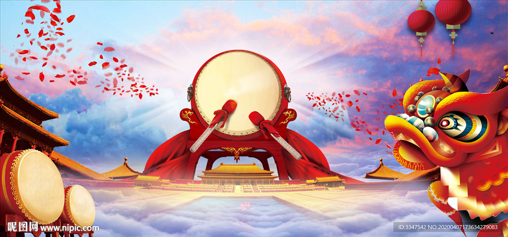 鼓舞飞扬 背景画