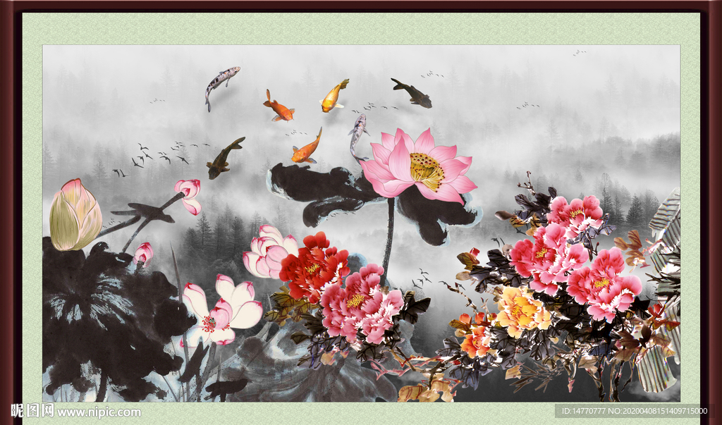 国画荷花