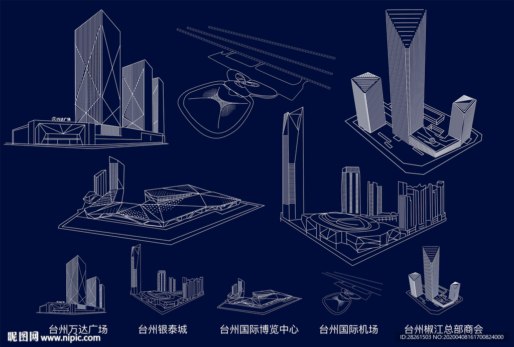 建筑线描