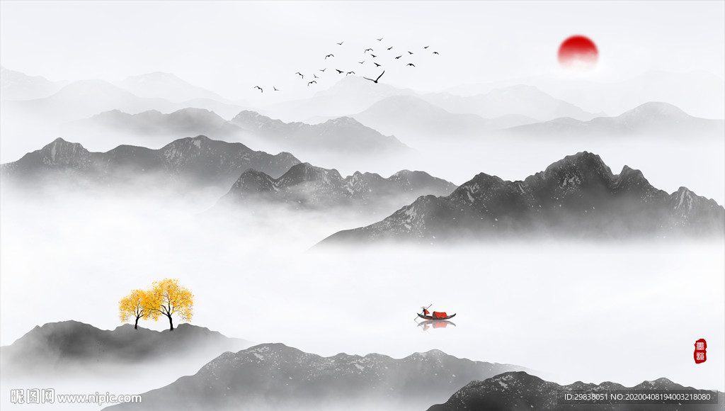 新中式山水画
